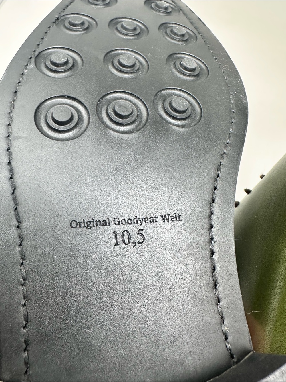 Dapperfam Men's Olive Green Leather Oxford Shoes Size 10.5 Lace up - Picture 5 of 13
